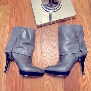 Nine West distressed heel boot.